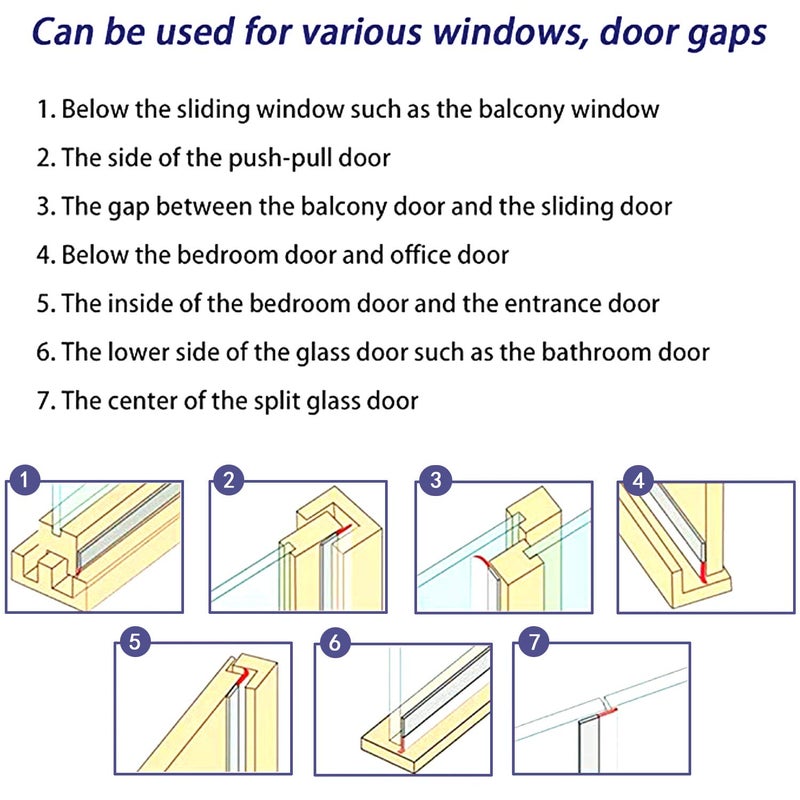 TAROSE Weather Stripping, Silicone Door Seal Strip Door, Window, Transparent 16 Feet Long (Width 25mm) - Image 3